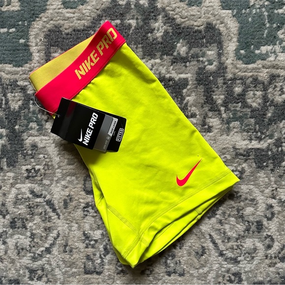 Nike Pants - Neon yellow and green nike pro shorts women’s small